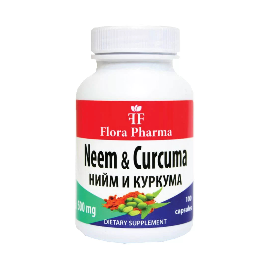 Neem y cúrcuma – complemento alimenticio, 100 cápsulas de 500 mg