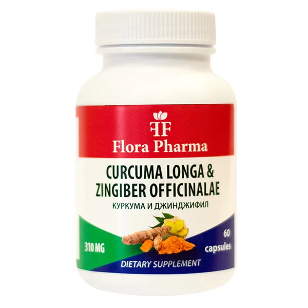 Cúrcuma y jengibre – complemento alimenticio, 60 cápsulas de 310mg - para el dolor articular, las defensas y una mejor digestión