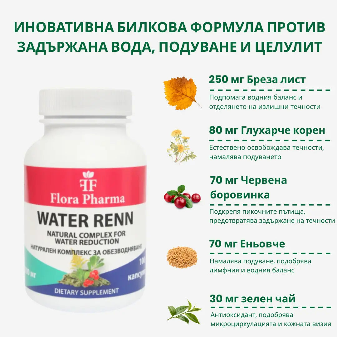 WATER RENN – complemento alimenticio, 100 cápsulas de 500 mg